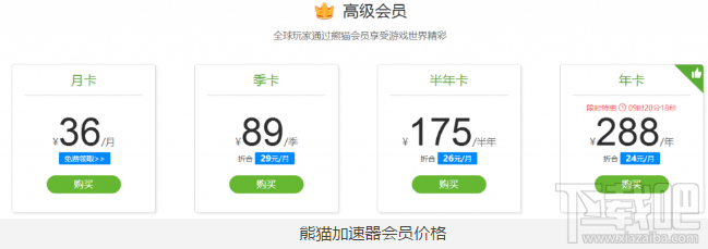 熊猫加速器一个月多少钱？套餐价格介绍