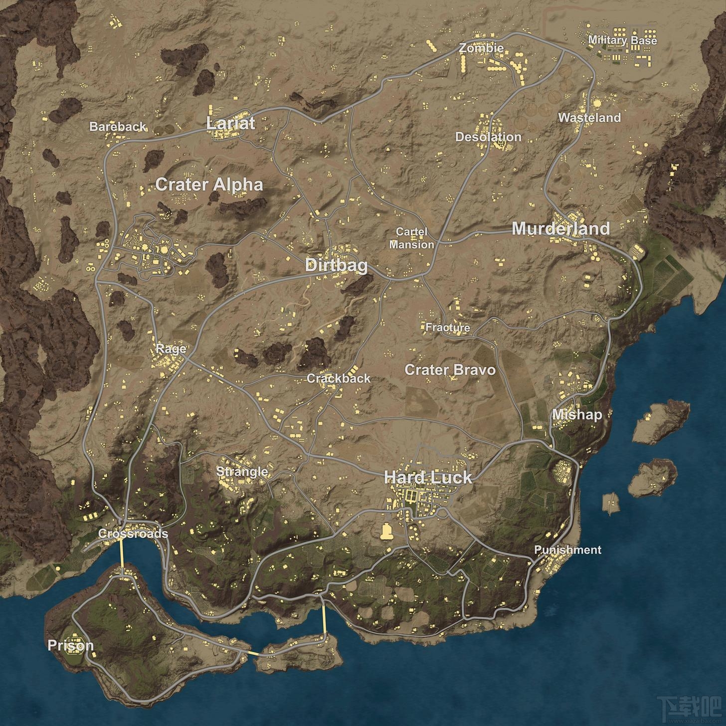 绝地求生：大逃杀沙漠地形图曝光