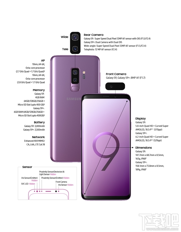 三星Galaxy S9/S9+正式发布：曲面屏+后置指纹识别