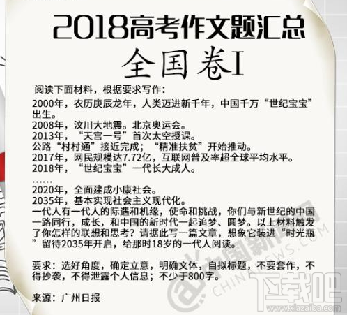 2018年全国各地高考语文作文题目汇总一览