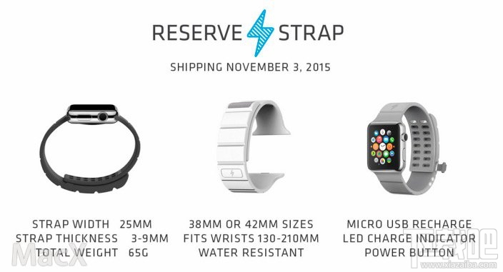 AW电池表带Reserve Strap发布，增加Apple Watch30小时续航