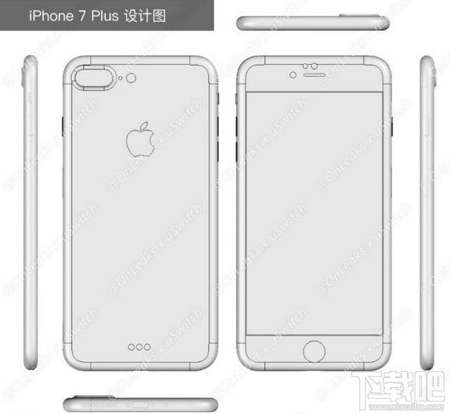 外媒曝光：iPhone7/Plus设计图，找不到耳机孔了