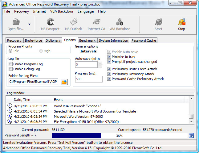 Advanced Office Password Recovery6.10.885 官方版