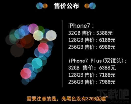 iPhone7亮黑色价格6188元，i7亮光黑版没有32G(图集)