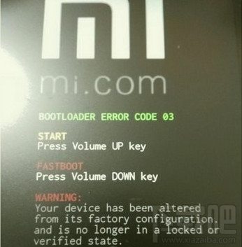 小米平板2刷机提示bootloader error code03怎么解决