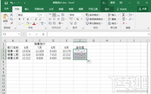 Excel2016要怎么添加迷你图