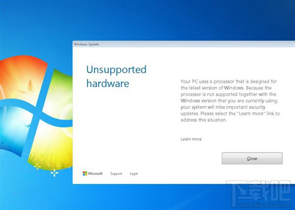 微软弹窗警告：7代酷睿、Ryzen处理器运行Win7将无法获得更新