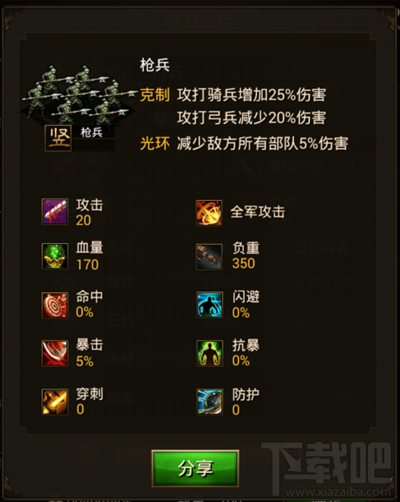 攻城OL手游兵种属性是什么 攻城OL手游各兵种属性汇总