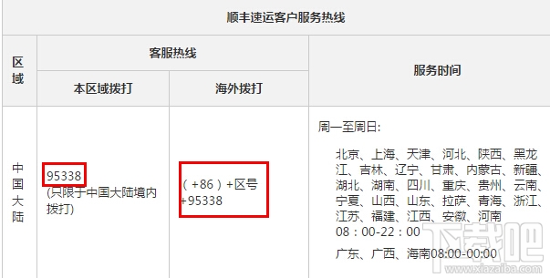 顺丰客服电话，顺丰速运各地分公司北京广州深圳上海顺丰快递电话