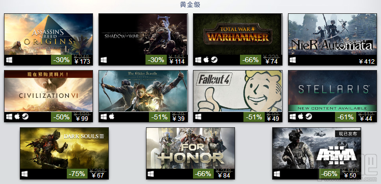 Steam2017年度优秀榜单