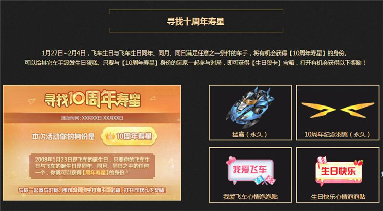 qq飞车1.27盛典狂欢活动详情 qq飞车10周年盛典狂欢地址