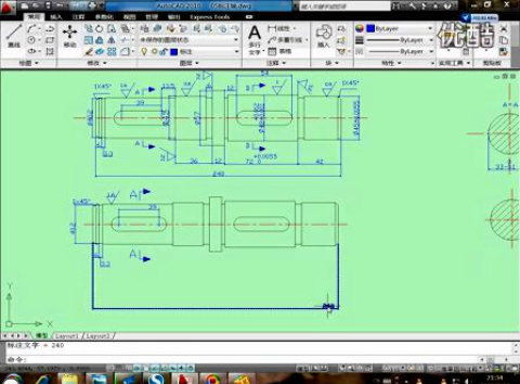 AutoCAD2010实例之标注样式粗糙度多重引线命令