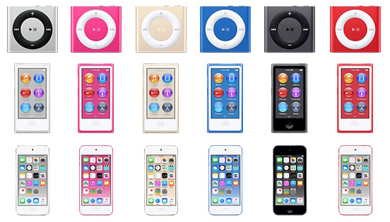 iTunes 12.2 显示会有金色 iPod nano、粉色 Shuffle