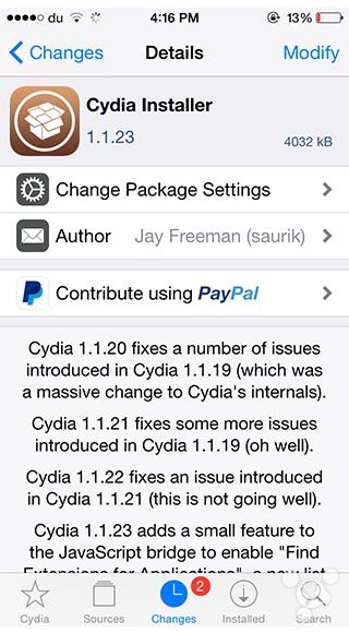 Cydia 1.1.23发布：两大新特性你值得拥有