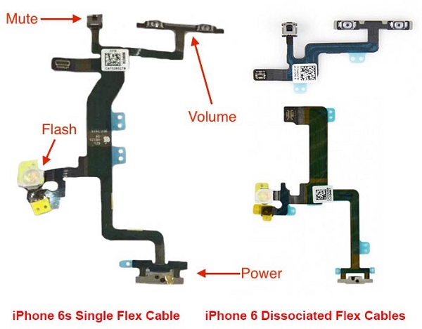 外媒曝光更多“iPhone 6s”组件照片：部分排线已融为一体