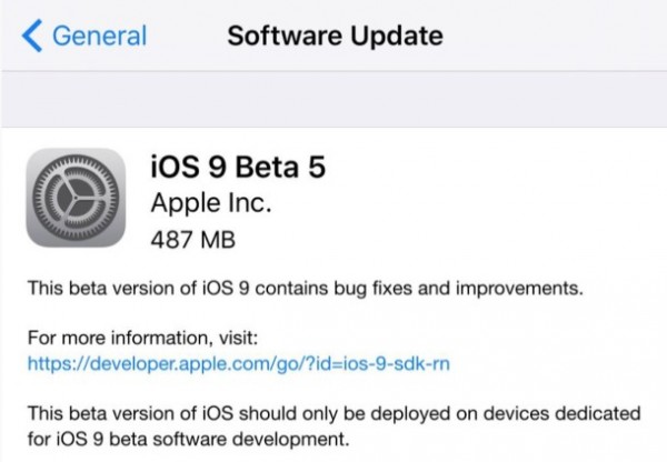 iOS 9 Beta 5发布：主要更新汇总