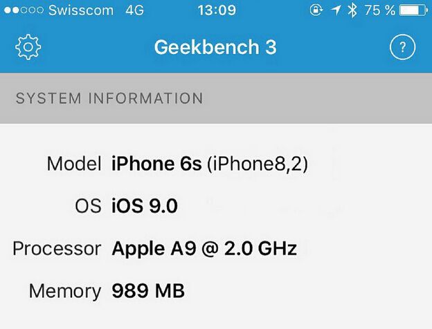 iPhone 6s跑分图曝光: 运行内存居然只有1GB