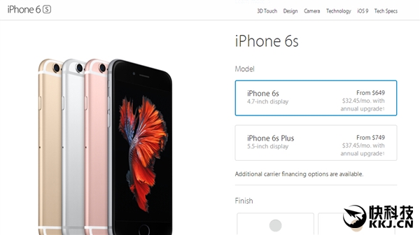 4100元起！苹果开售iPhone 6S无锁版