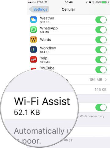 ios9.3中WiFi助理新功能有什么用？ iOS9.3 Wi-Fi Assist流动数据用量使用教程