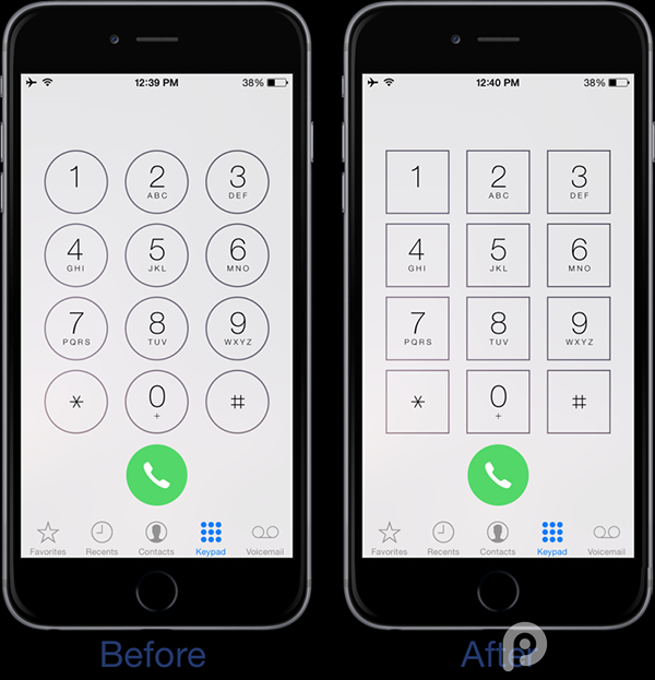 越狱iOS9后让iPhone拨号键盘大变样