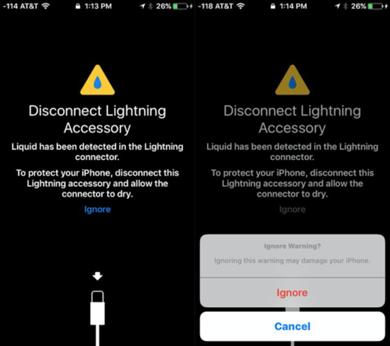 iOS 10可检测Lightning接口内是否有液体，苹果会有防水功能？
