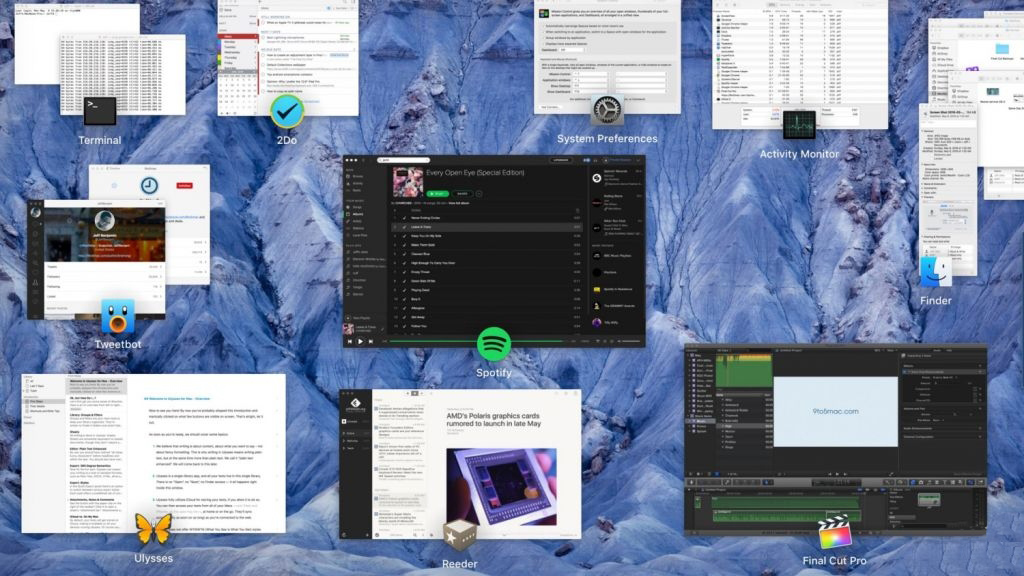  OS X 系统如何将Mission Control下的窗口按应用成组