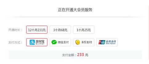 哔哩哔哩正式上线B站VIP大会员制度：年费233元