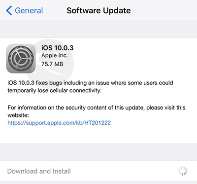 苹果发布 iOS 10.0.3版本 iPhone 7终于修复 LTE 问题