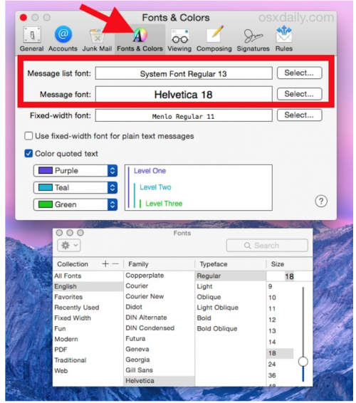 Mac OS X中的邮件字体大小怎么改？Mac OS X邮件字体大小修改方法