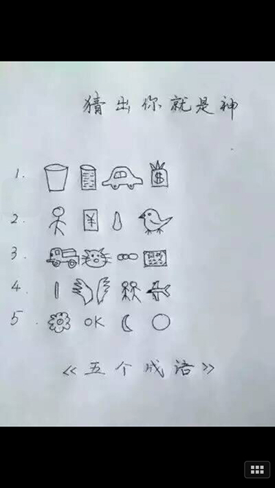 微信朋友圈“猜出你就是神”图片猜成语答案是什么？