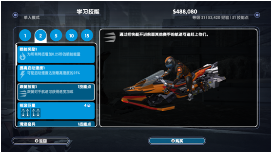 激流快艇3进阶技能选择