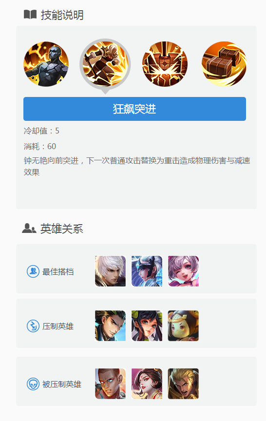 王者荣耀手游攻略之钟无艳英雄详细介绍