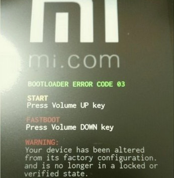 小米平板2刷机提示bootloader error code03怎么解决