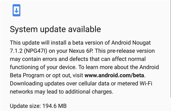 Android 7.1.2 Beta2发布-首批设备获指纹手势