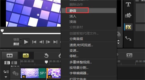 会声会影怎么视频消音？