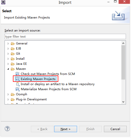 eclipse怎么导入maven项目？
