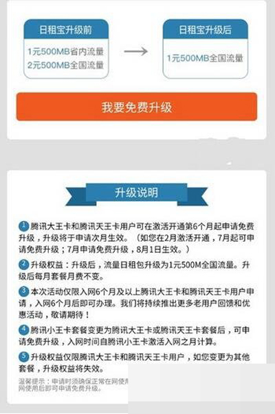 腾讯王卡怎么免费升级？