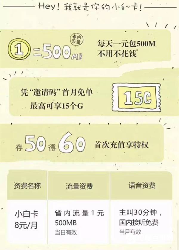 移动小白卡怎么样？移动小白卡资费介绍