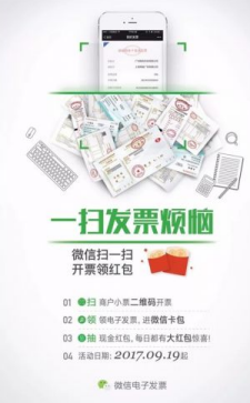 微信扫一扫开发票怎么领现金红包?