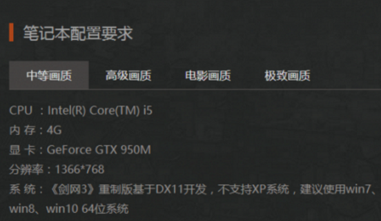 剑网3重制版配置要求是多少？支持哪些系统？