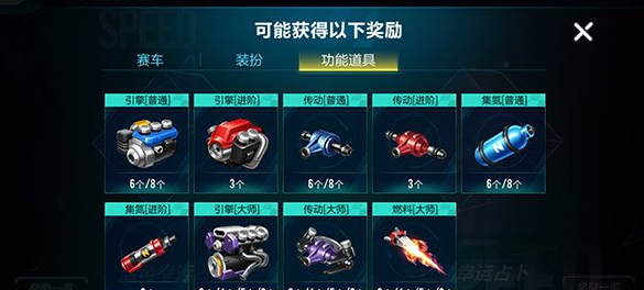 QQ飞车手游高级配件有哪些 QQ飞车手游高级配件获取攻略
