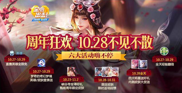 王者荣耀内容更新 永久内测皮肤免费得周年庆活动上线