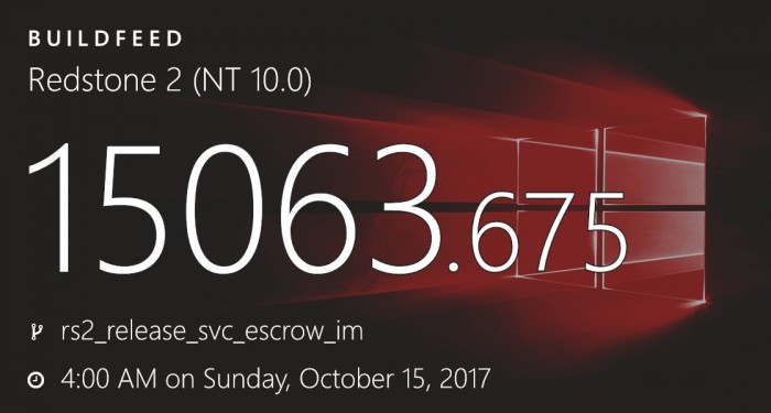 Win10 Build 15063.675/14393.1797发布