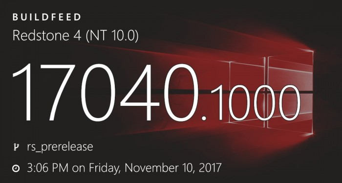 微软推送Win10 PC快速预览版17040