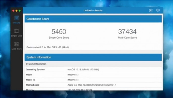 iMac Pro跑分怎么样？Geekbench跑分对比