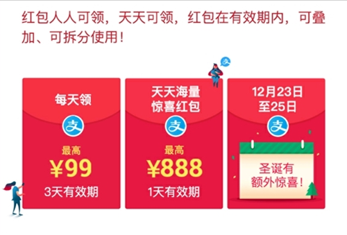 支付宝圣诞红包怎么没有抵扣？