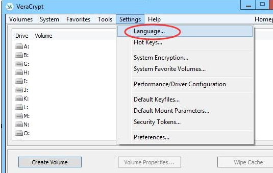 VeraCrypt硬盘分区加密软件怎么设置中文？