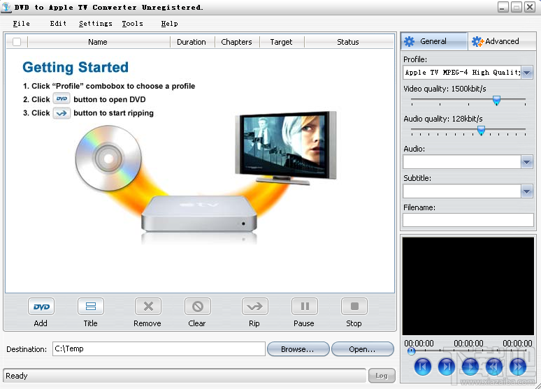 DVD to Apple TV Converter(DVD转Apple TV转换器下载)V1.0.0下载