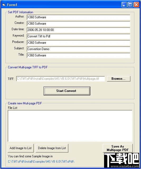 X360 Tiff to Pdf Image ActiveX Control(1)