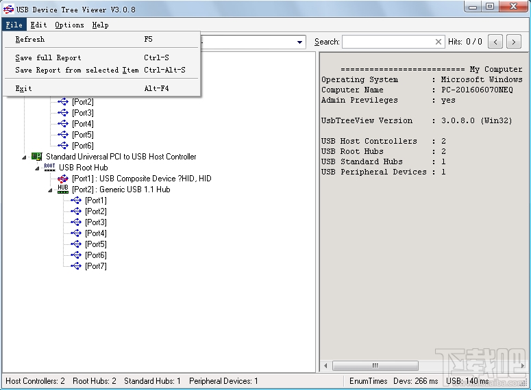 USB Device Tree Viewer x64(1)